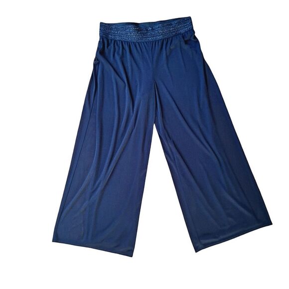 I.N. Studio Chiffon Palazzo Pants Special Occasion Lined Black Wide Leg L Petite - Picture 3 of 13